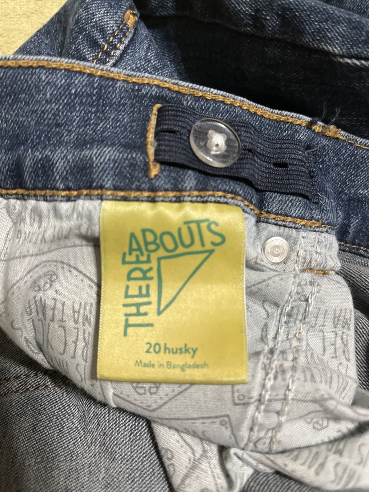 There Abouts Slim Fit Frayed Hems Boys 20 Husky Blue Jeans 34x30 6