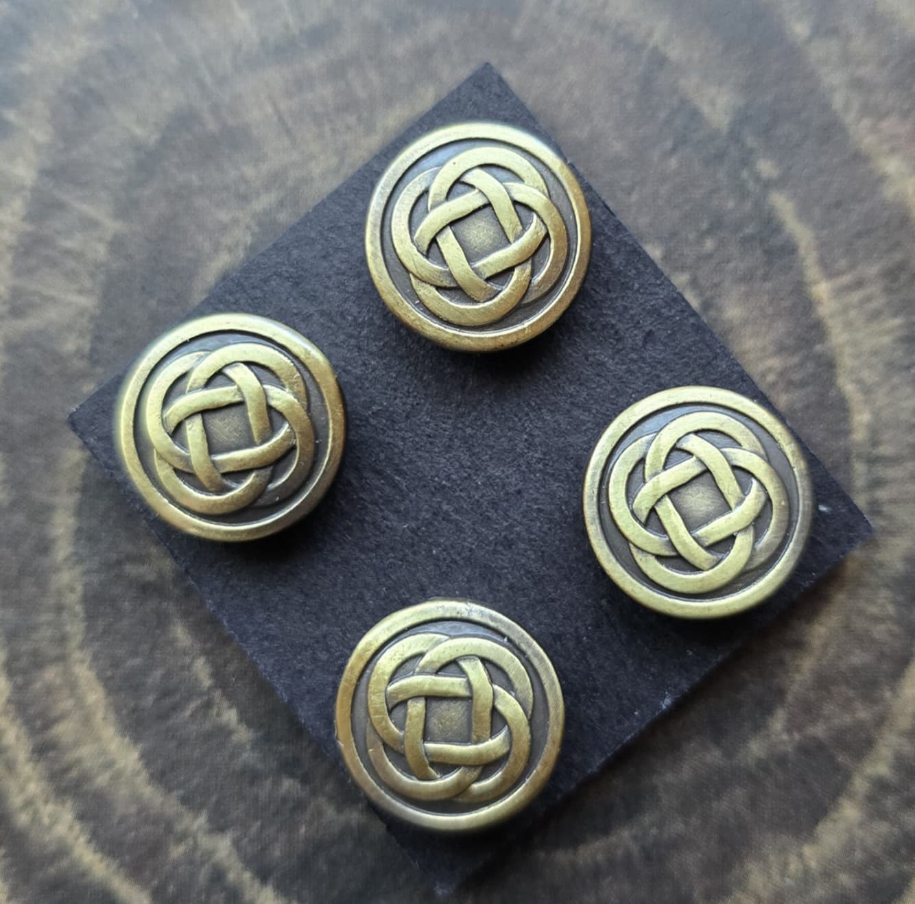 4 Antique-Gold Celtic Magnetic Pins. Horse Show magnets. Clothing magnet pins.