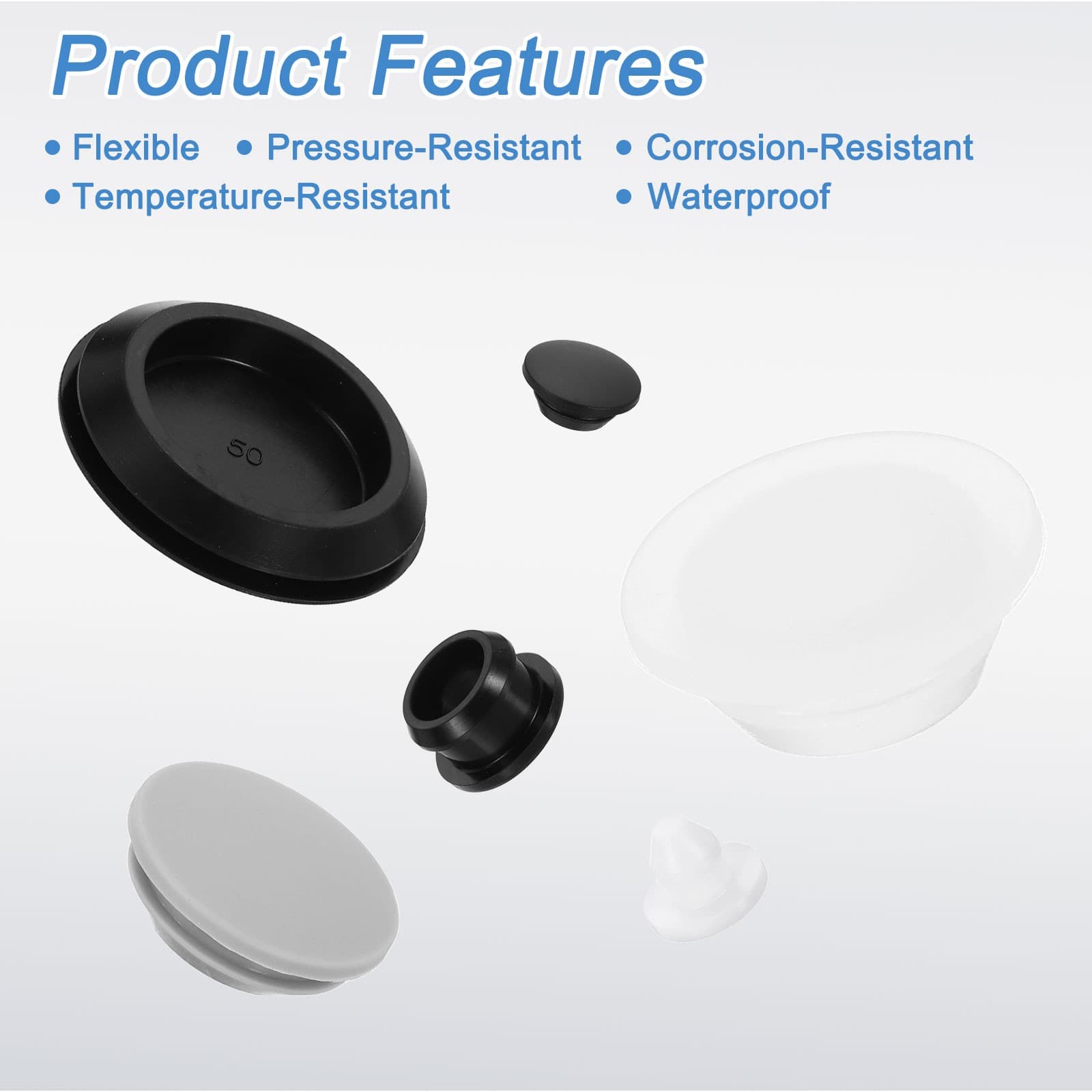 25Pcs Snug Plugs, Rubber Hole Plugs Fit 8mm (0.31 Inch) Hole Dia. Black 4