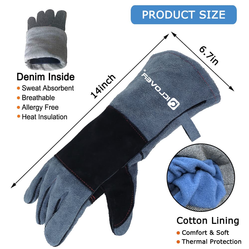 Handling Leather Gloves Training Animal Snake Bite Proof Dog Cat Scratch Protect 2