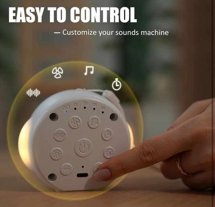 Sleep Sound Machine 27 Sounds Rechargeable White Noise Machine with Night Light 5