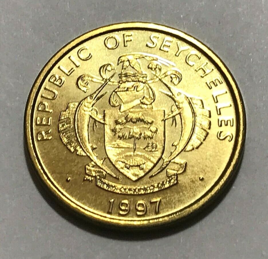 1997 Seychelles 10 cents Coin Yellowfin Tuna Fish Animal Wildlife 2