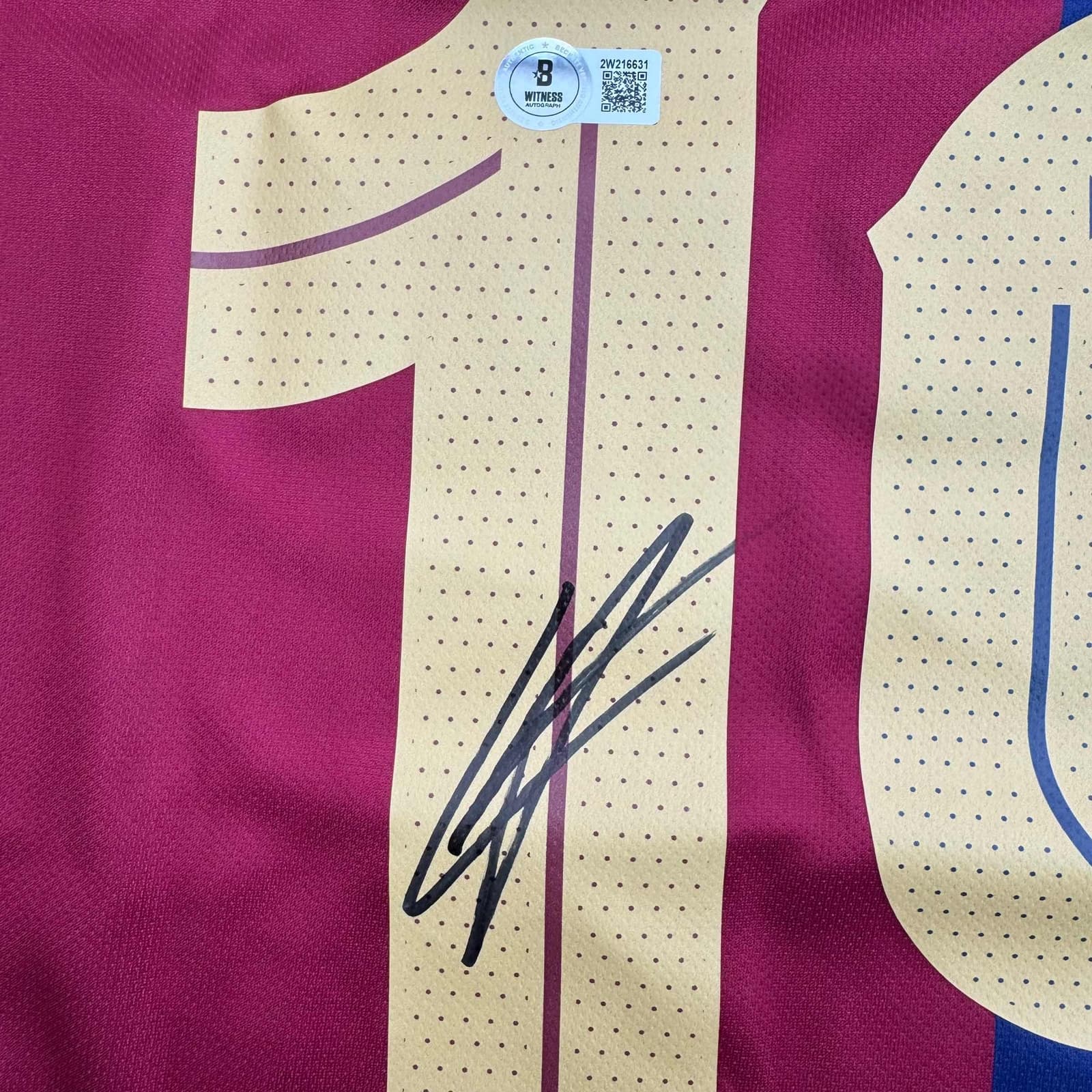 Autographed/Signed Lamine Yamal FC Barcelona Blue Soccer Jersey Beckett BAS COA 3