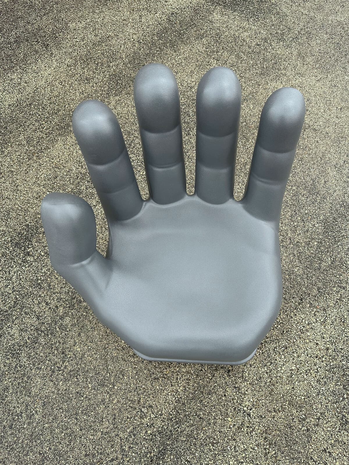 Dark Gray left HAND SHAPED CHAIR 32" tall adult size 70's Retro iCarly NEW 5