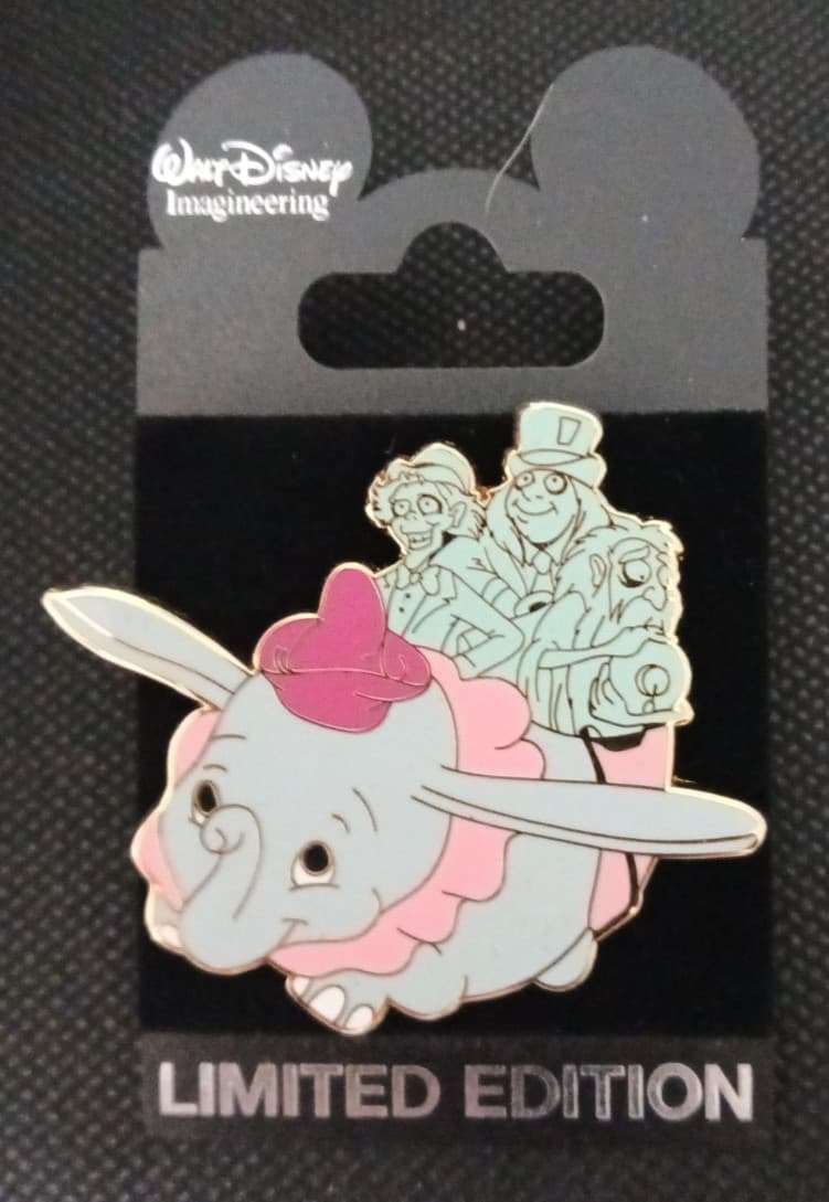 WDI Haunted Mansion Ghosts on Disneyland Ride Vehicles Dumbo Pin~#82486~NEW CARD 2