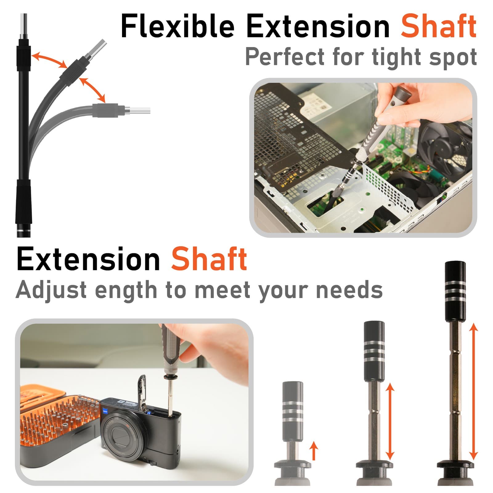130-IN-1 Precision Screwdriver Set Repair Tool Kit with 117 S2 Steel Bits Tools 6