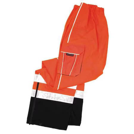 Kishigo Rwp107-4X-5X Rain Pants, Polyester, 32 In Inseam, Pull On Closure,
