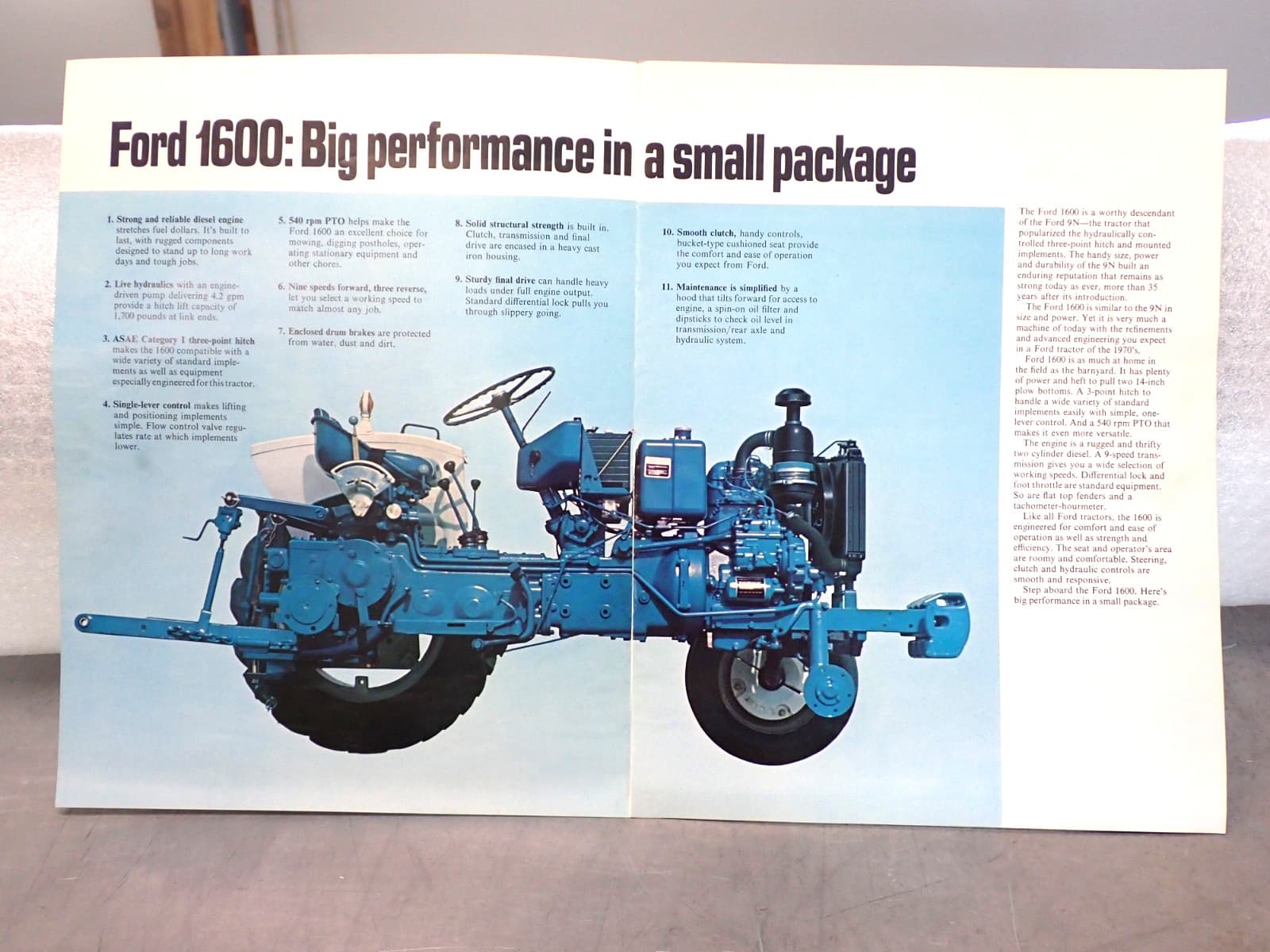 1970'S Ford 1600 Tractor Original Color Sales Brochure 2