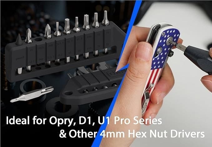 OKNIFE MBS1 4mm Hex Bit Screwdriver Set 9 PCS Durable S2 Tool Steel Double-Ended 3