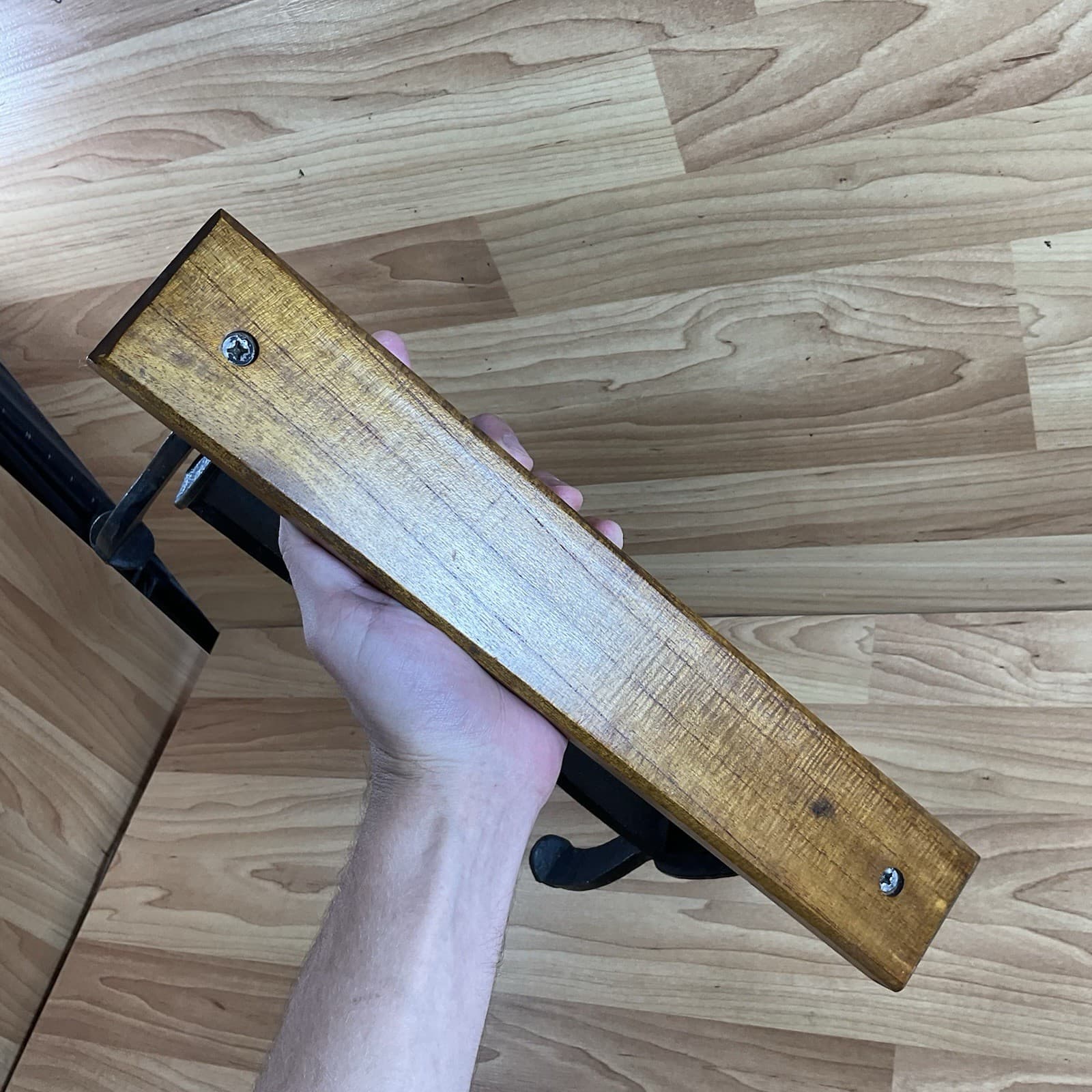 Cast Iron Wood Kitchen Standing Paper Towel Holder Farmhouse Rustic 3