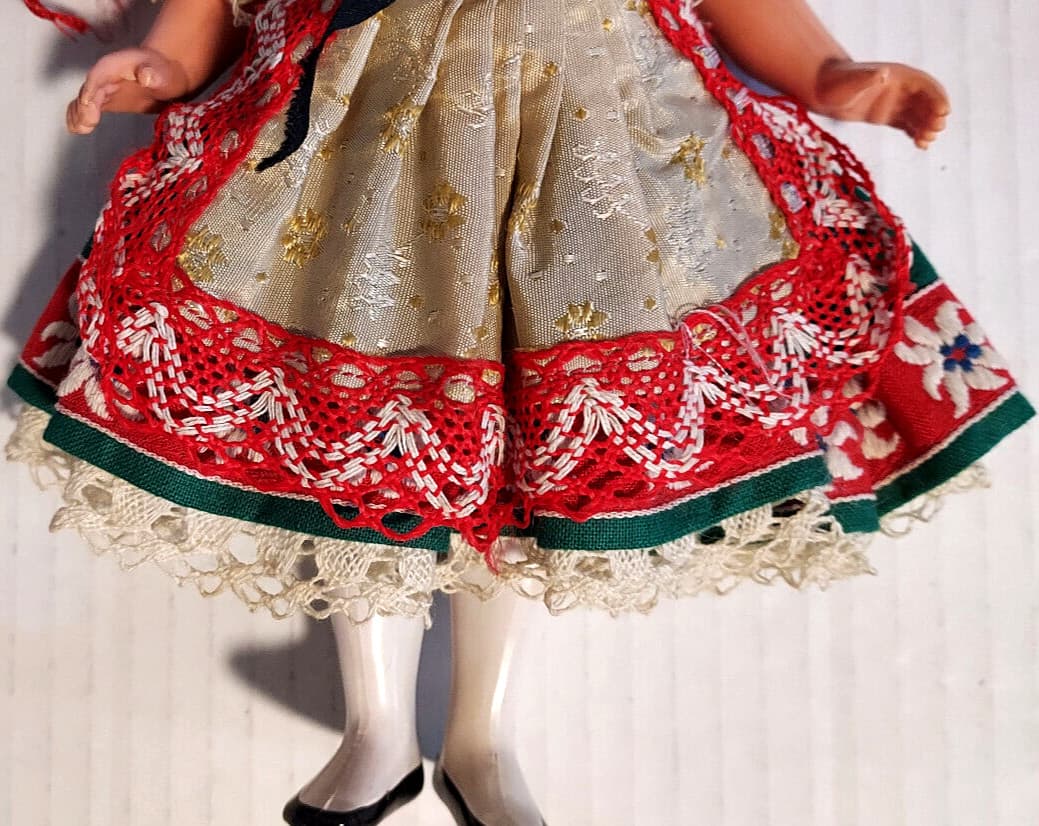 Vintage German Scandinavian (?) String Jointed Doll with Dress 9" - Darling! 4