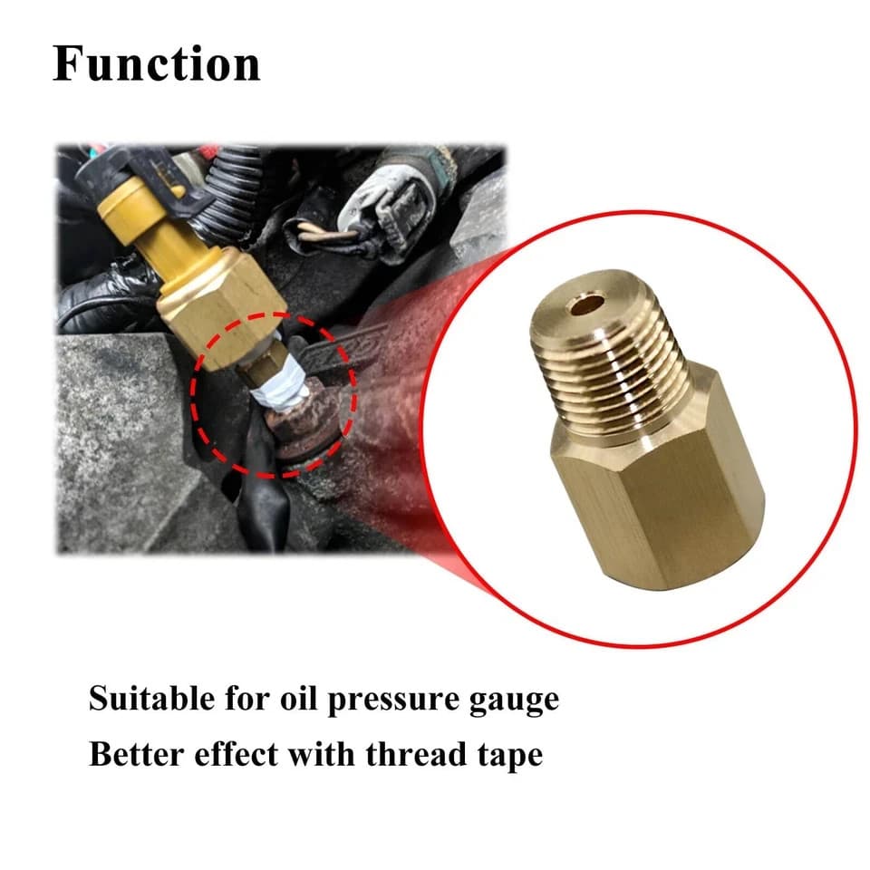 2PCS 1/8 BSPT Male to 1/8-27 NPT Female Thread Adapter for Gauge 3