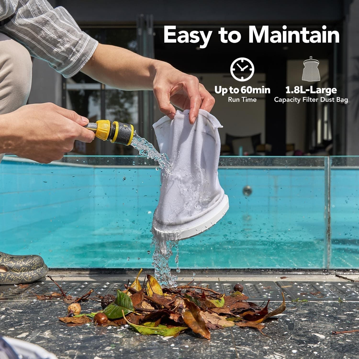 Pool Vacuum for Above & In-ground Pool with a Telescopic Pole, Handheld Pool Vac 6