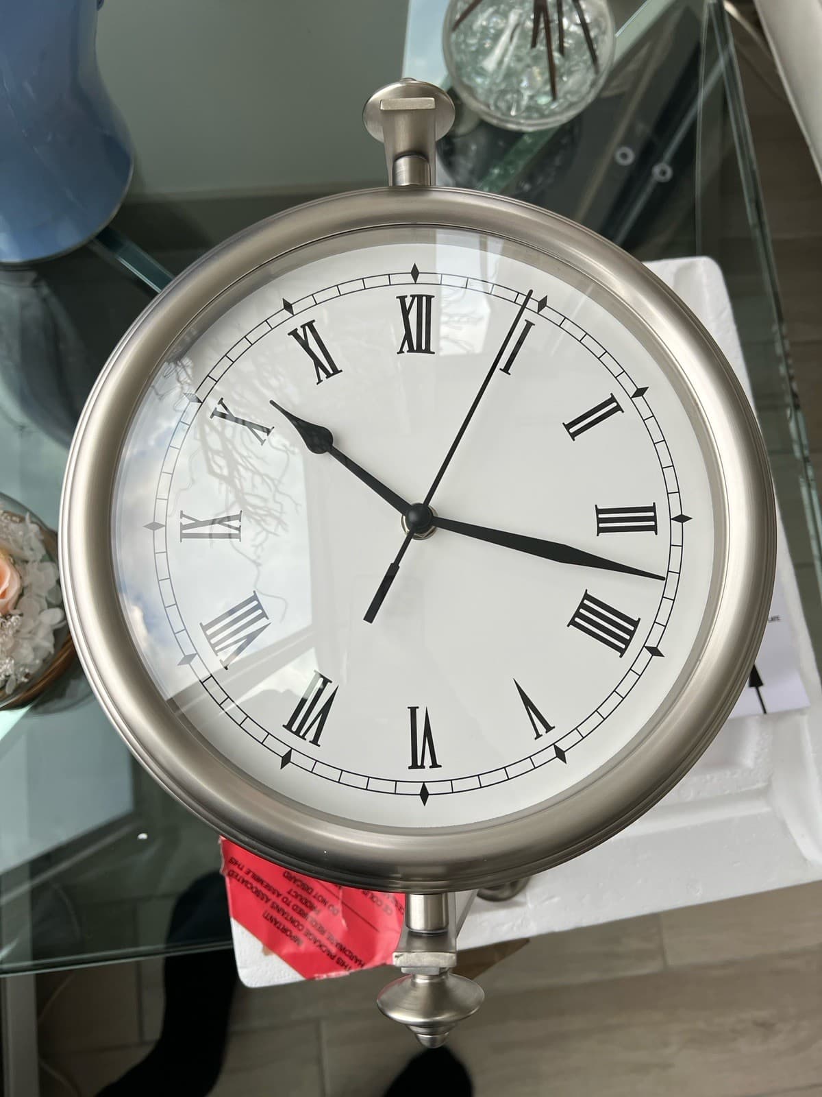 Brand New RARE Pottery Barn Train Station-Style Wall Clock 3