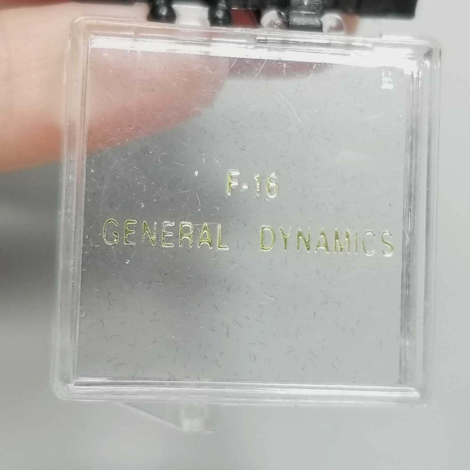 Vintage F16 General Dynamics Fighter Jet Lapel Tie Pin Brooch Silver Tone in Box 3