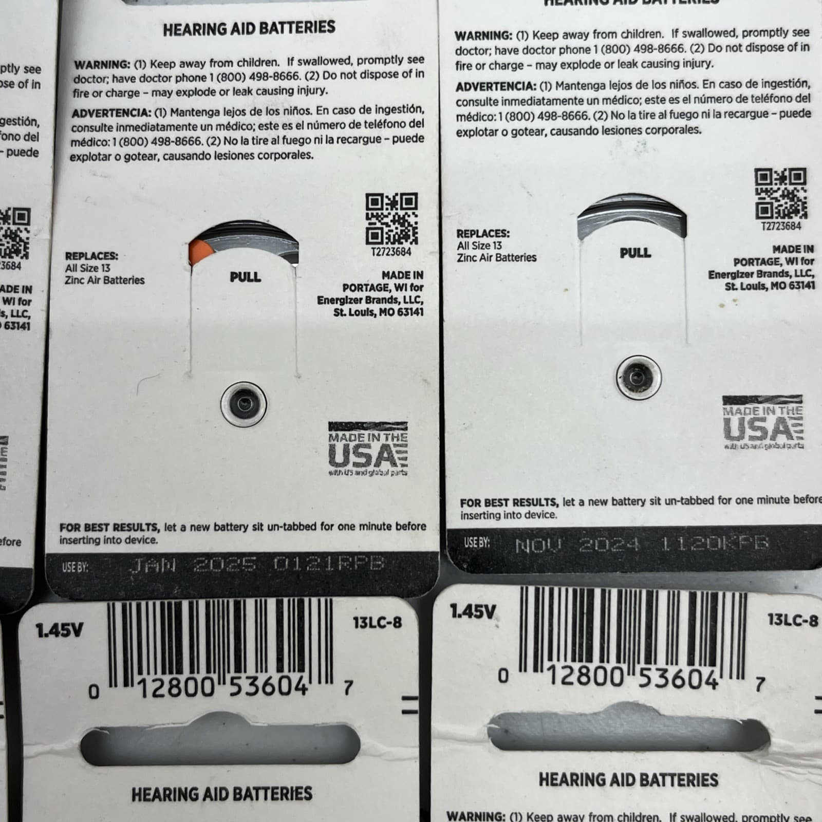 48 Rayovac Loud n Clear Hearing Aid Batteries 13LC-8 exp 11/24 & 1/25 6 pkg of 8 3
