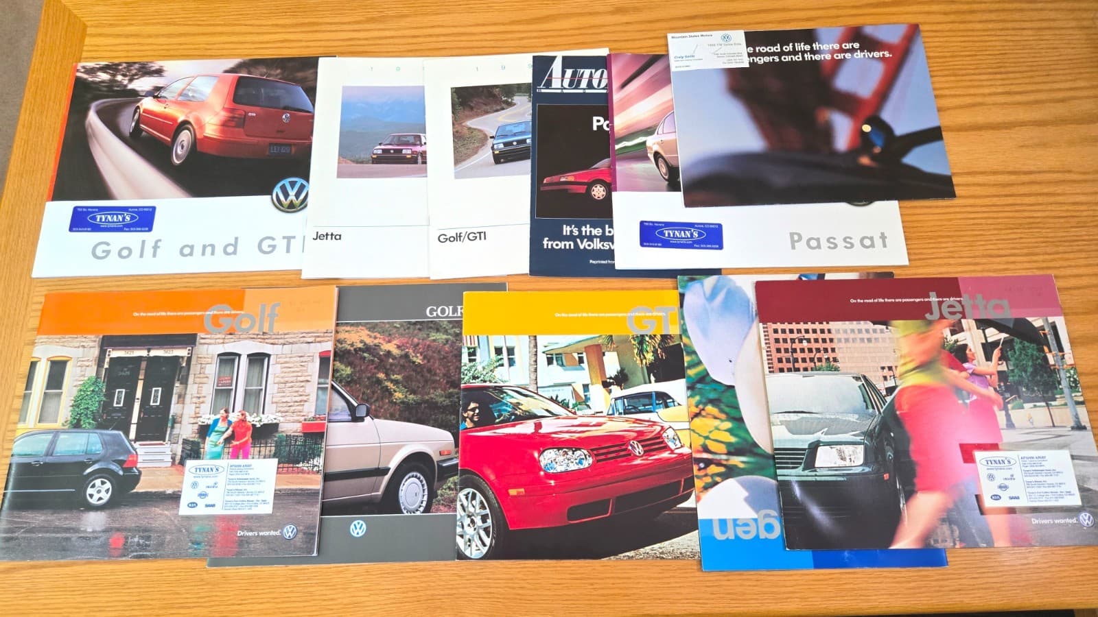 Volkswagen VW Sales Brochure Lot: Golf, GTI, Passat, Jetta, Drivers Wanted, etc
