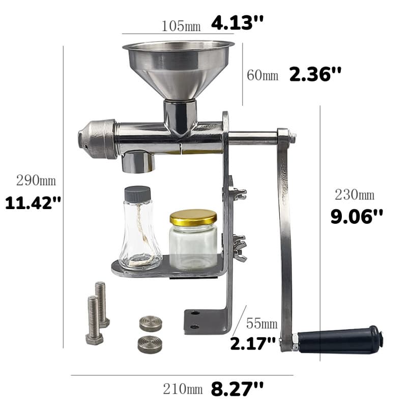 Oil Mill Peanuts Expeller Extractor Stainless Steel New Manual Oil Press Machine 3