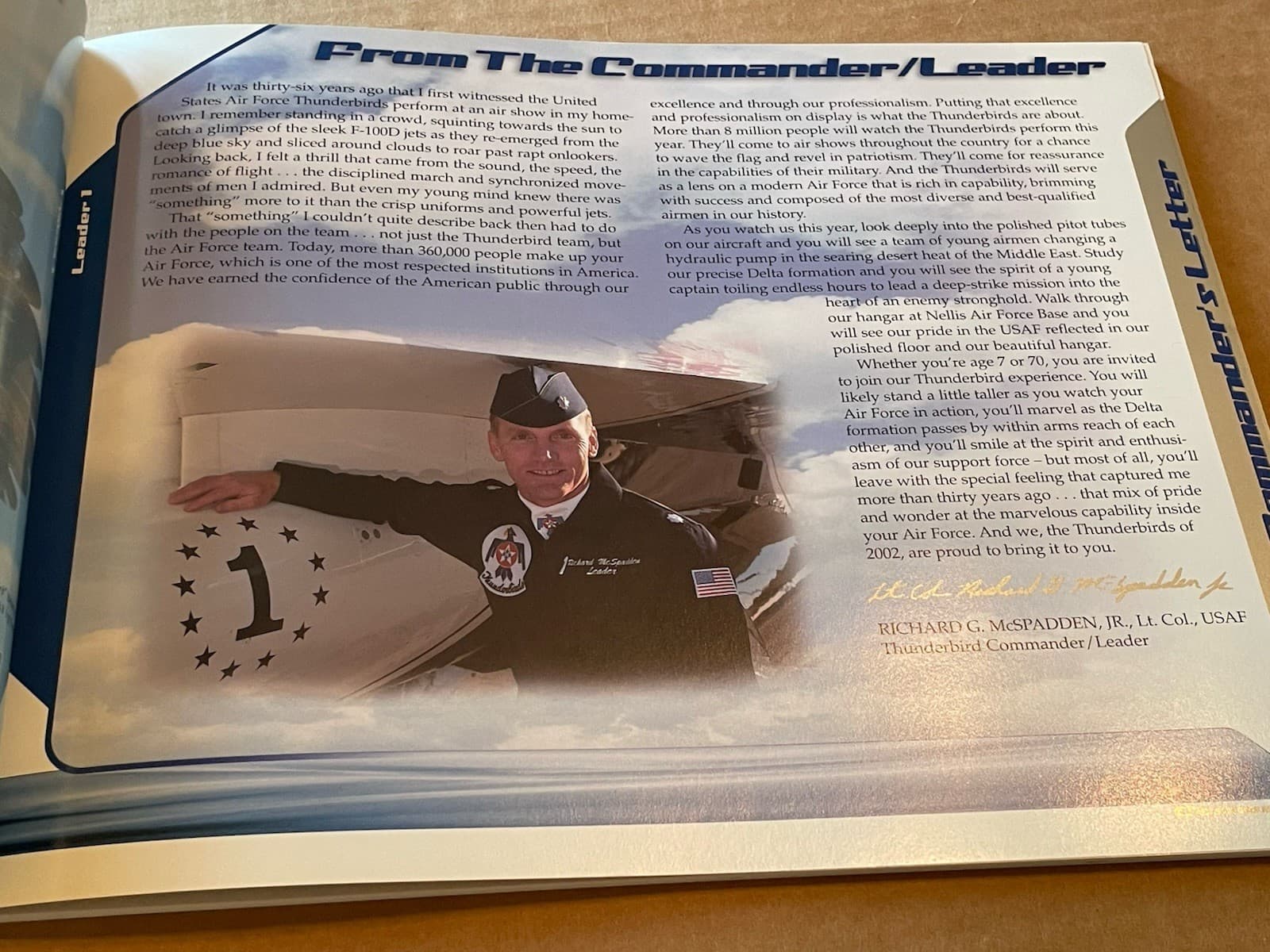 2002 USAF Thunderbirds Air Demonstration Team VIP Team Book Nellis AFB F-16 Jet 2