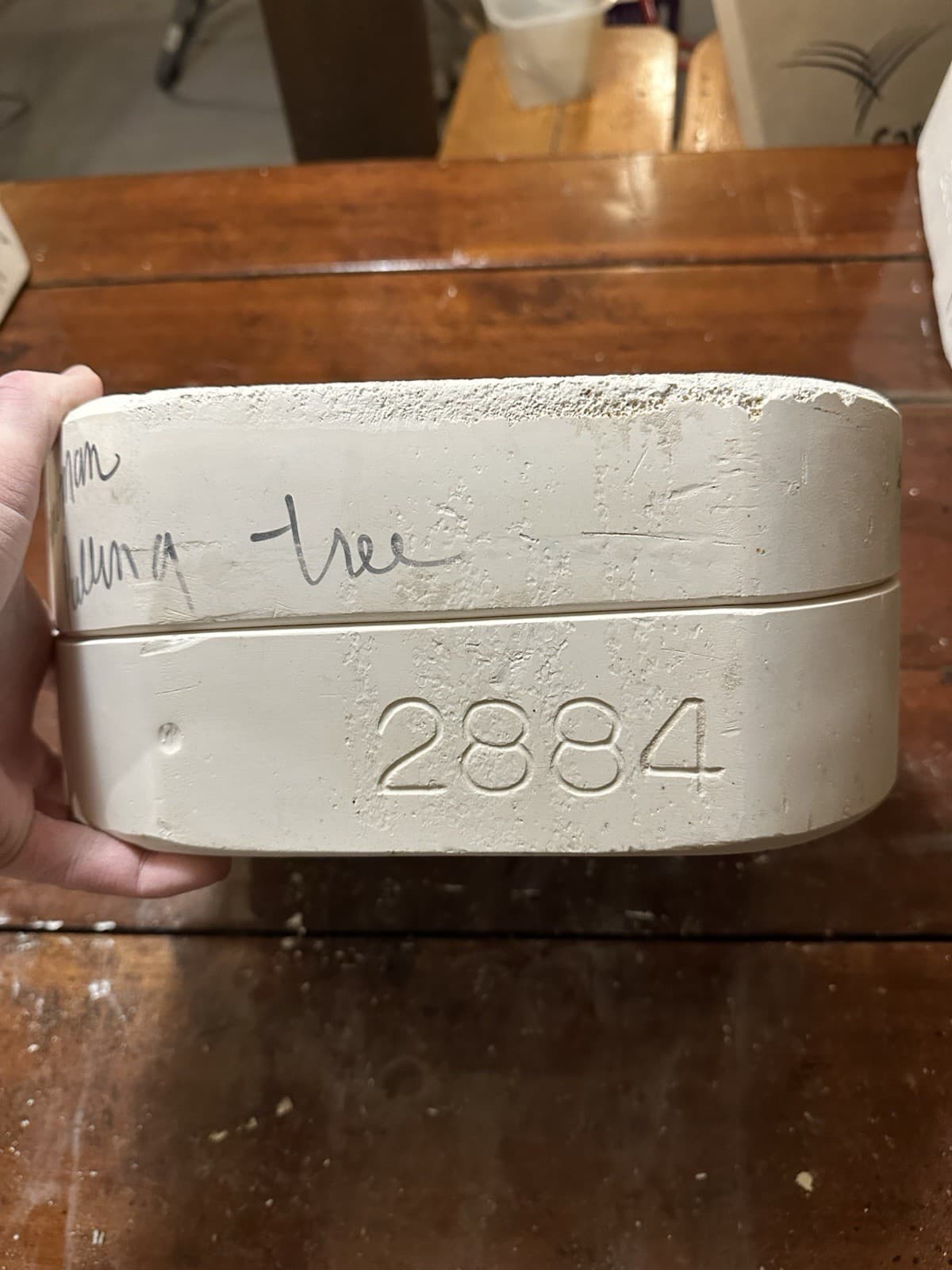 Kimple 2884 Snowman Pulling Tree 1997 Slip Mold Christmas Winter SEE PHOTOS 2