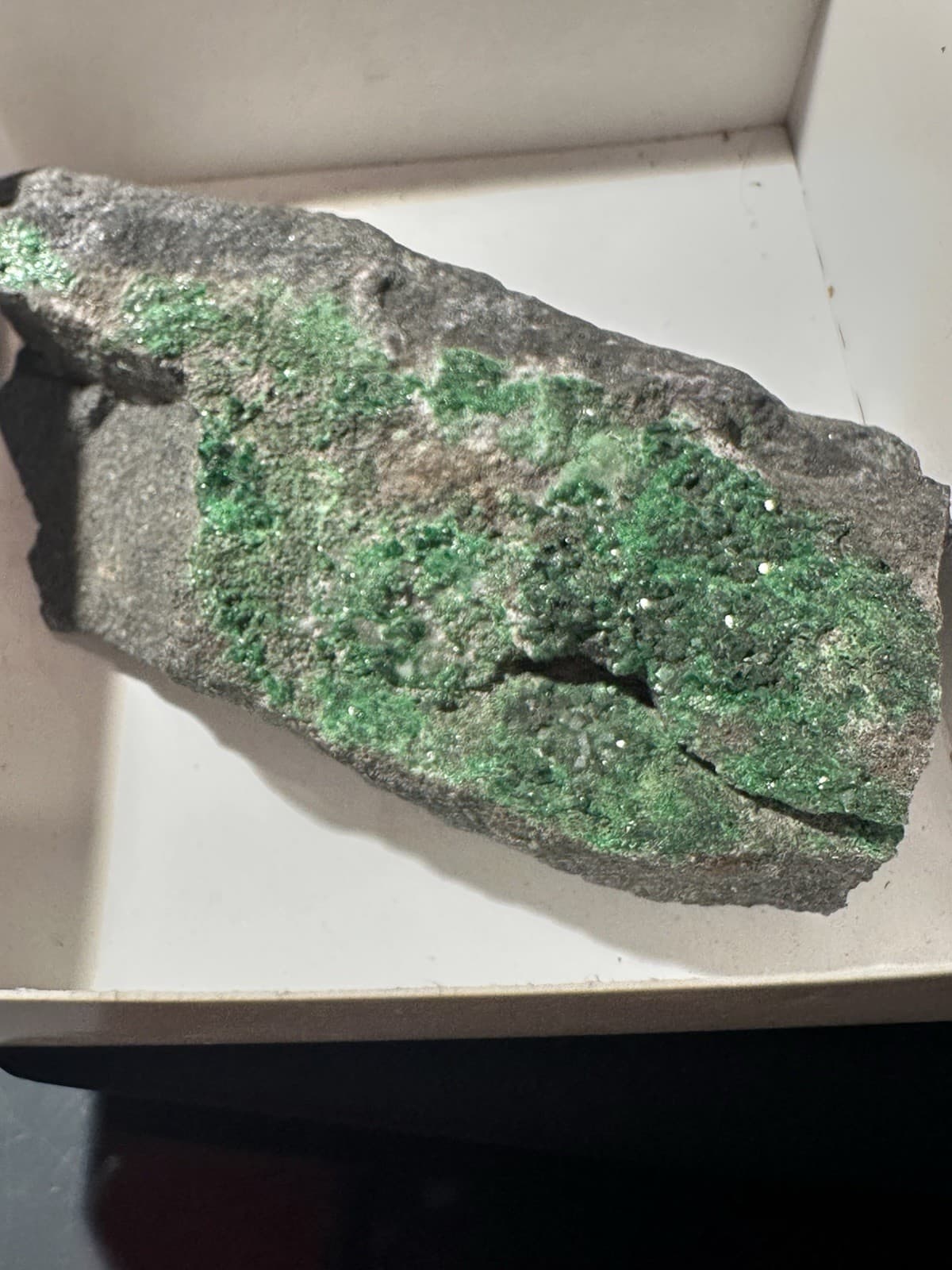 68g 2.25"x1" RARE Green Uvarovite Garnet Crystals on Matrix Mineral Specimen