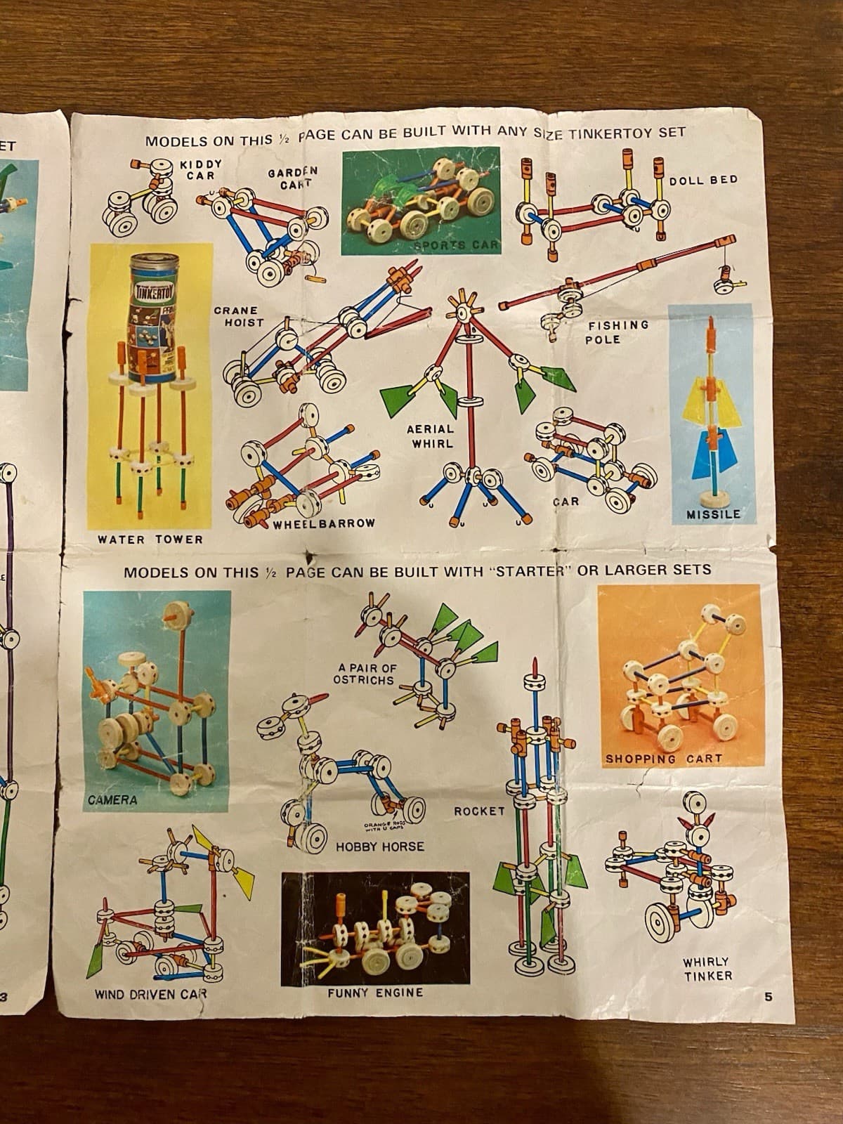 Vintage Tinker Toys Original Educational Toy Building Learning Set 6