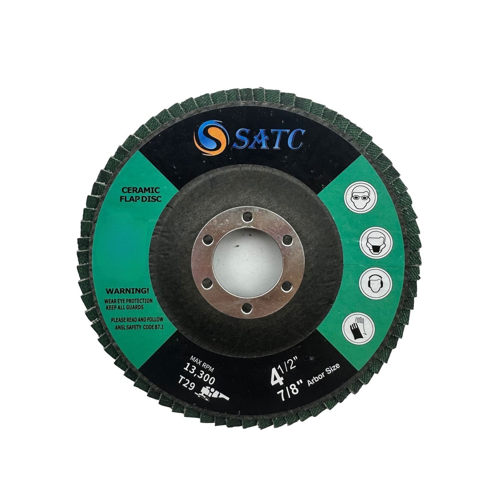 20 PCS 4-1/2" x 7/8" Ceramic Flap Discs 120 Grit 115MM Sanding Discs T29 Grinder 3