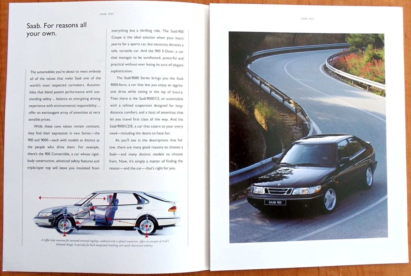 SAAB 1995 * 900 / 9000 Original Sales Brochure * GOOD * FREE SHIPPING 5