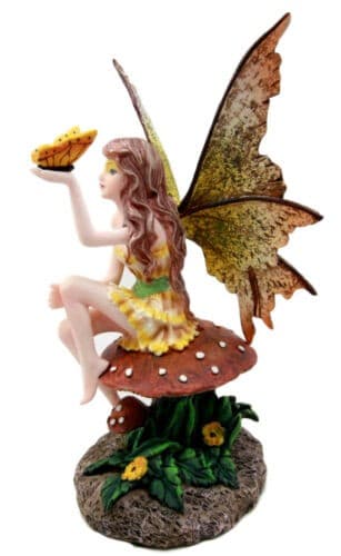 Amy Brown Tropical Sunny Yellow Butterfly Fairy Enchanted Forest Figurine 6.25" 6