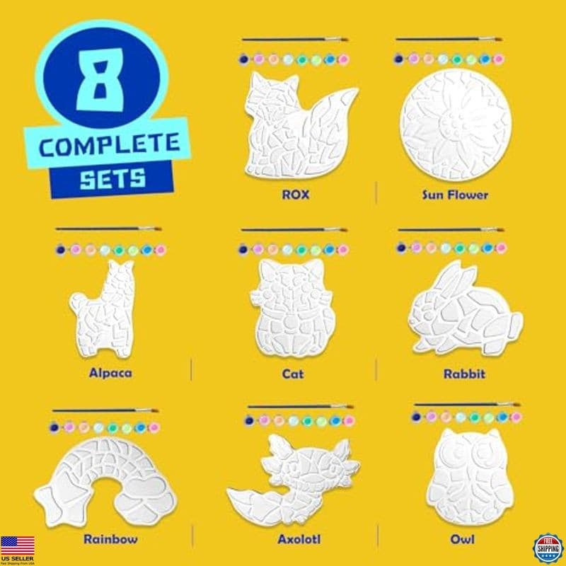 EggSun 8-Piece DIY Garden Stepping Stones Kit - Paint Colorful Ceramic Stones 4