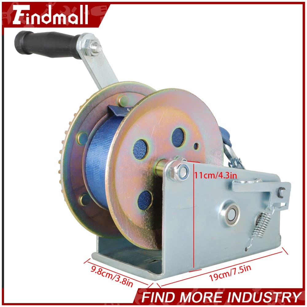 Findmall 3500 lbs Hand Winch & Boat Trailer Crank Winch With 10 m Strap Winch 2