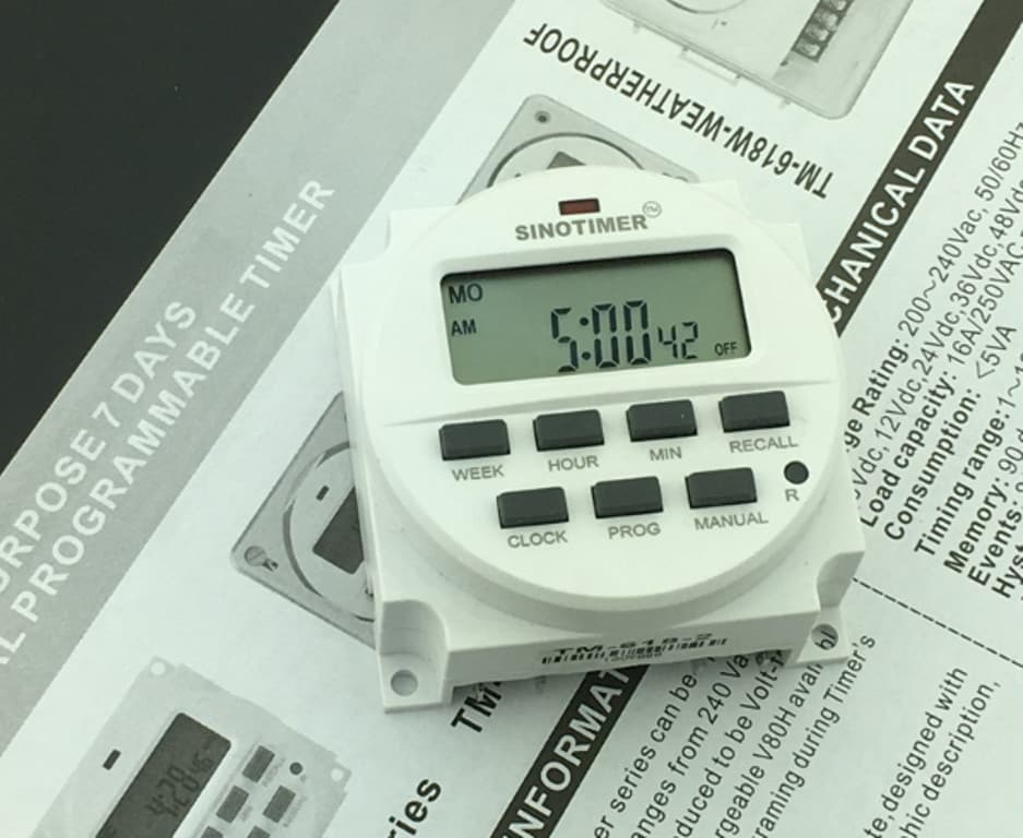 12V DC SINOTIMER DISPLAY TM618H-4 LCD Digital Timer Programmable Time Switch 2