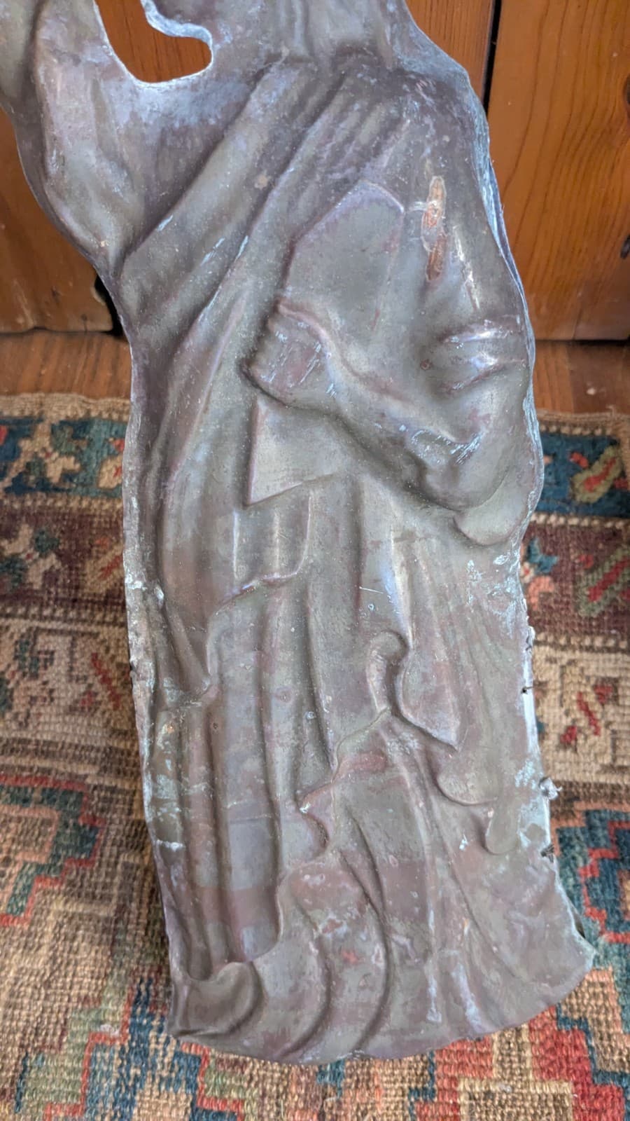 Rare Antique Early Primitive Metal Copper Statue Liberty Weathervane 22.5" 3