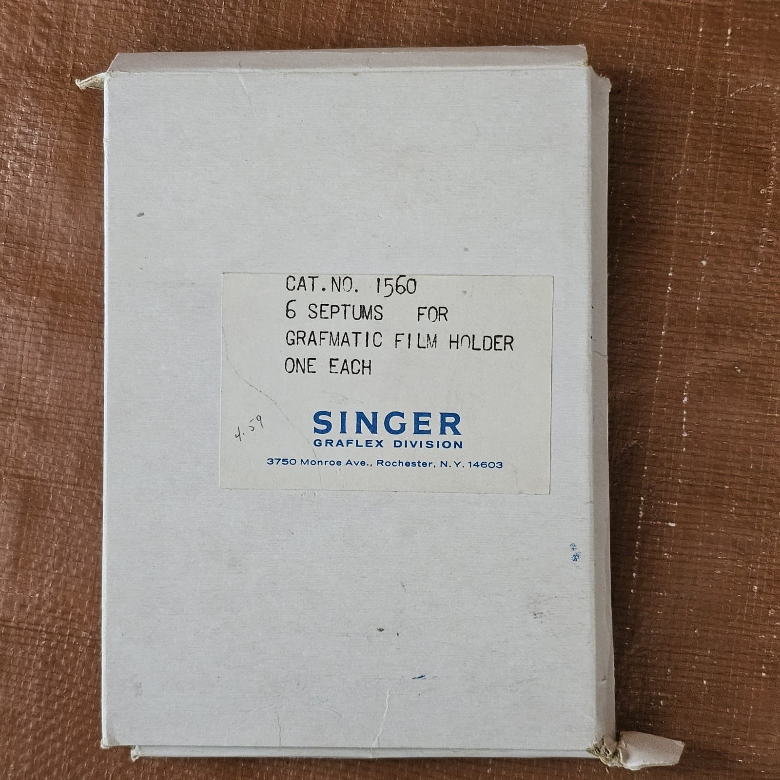Graflex 6 Septums for 4x5 Grafmatic Holder With Original Box Vintage 4