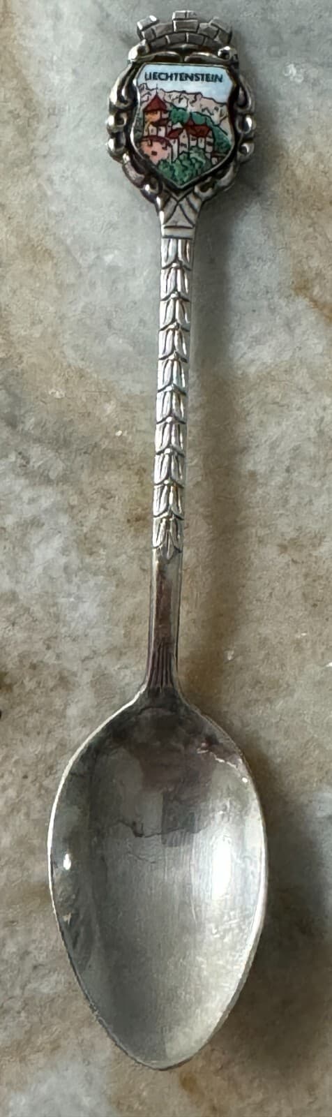 VTG LIECHTENSTEIN Enamel Crest Royalty Germany Silverplate Souvenir Spoon 3