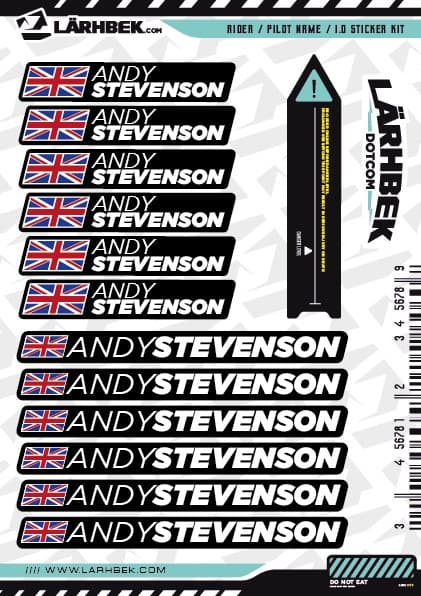 12 Personalised rider name / ID stickers - CYCLE BIKE | MTB | FRAME | HELMET 2