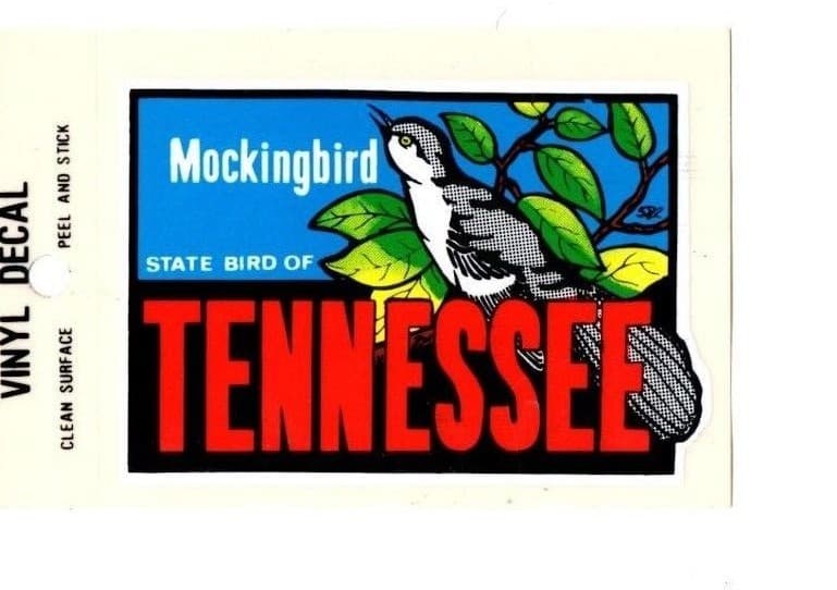 Lot of 12 Tennessee State Bird Souvenir Luggage Decals Stickers - New - Free S&H
