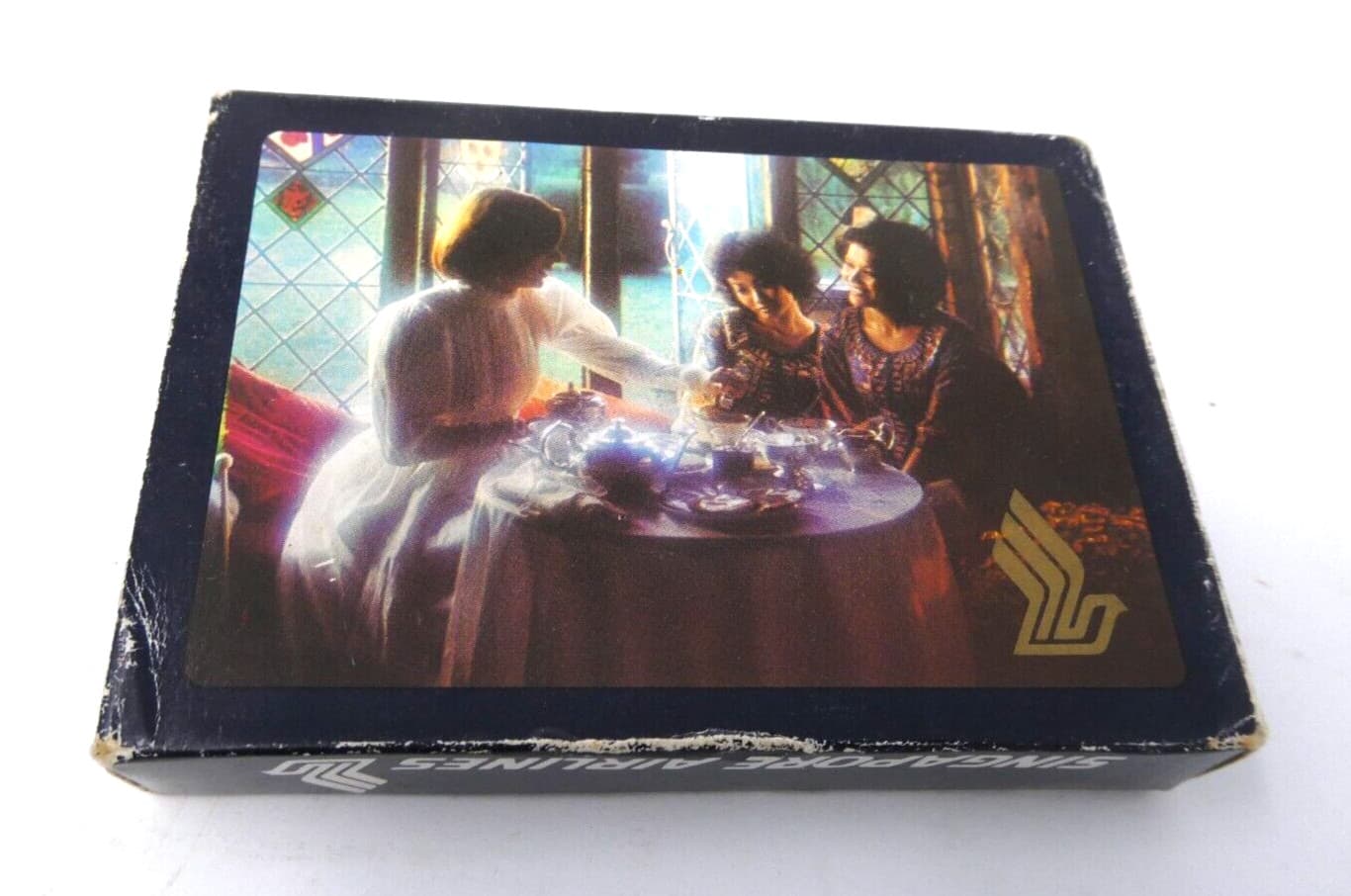 Singapore Airlines Copenhagen Playing Cards Ladies Drinking Tea Vintage EUC
