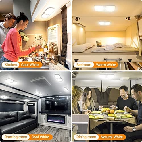 RV Lights Interior 1700LM, 3 Color TEM Camper Lights, Dimmable 12v Volt Led  4