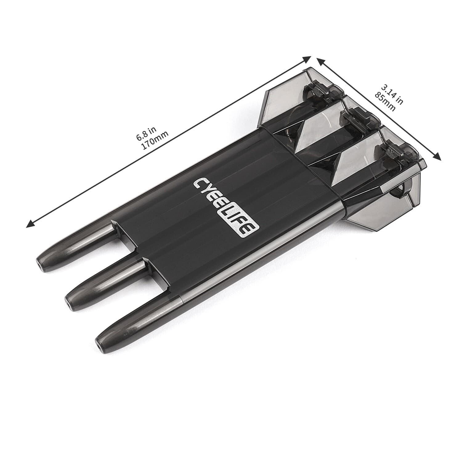CyeeLife Black Plastic Dart Carrying Case for 3pcs Steel and Soft Darts 5