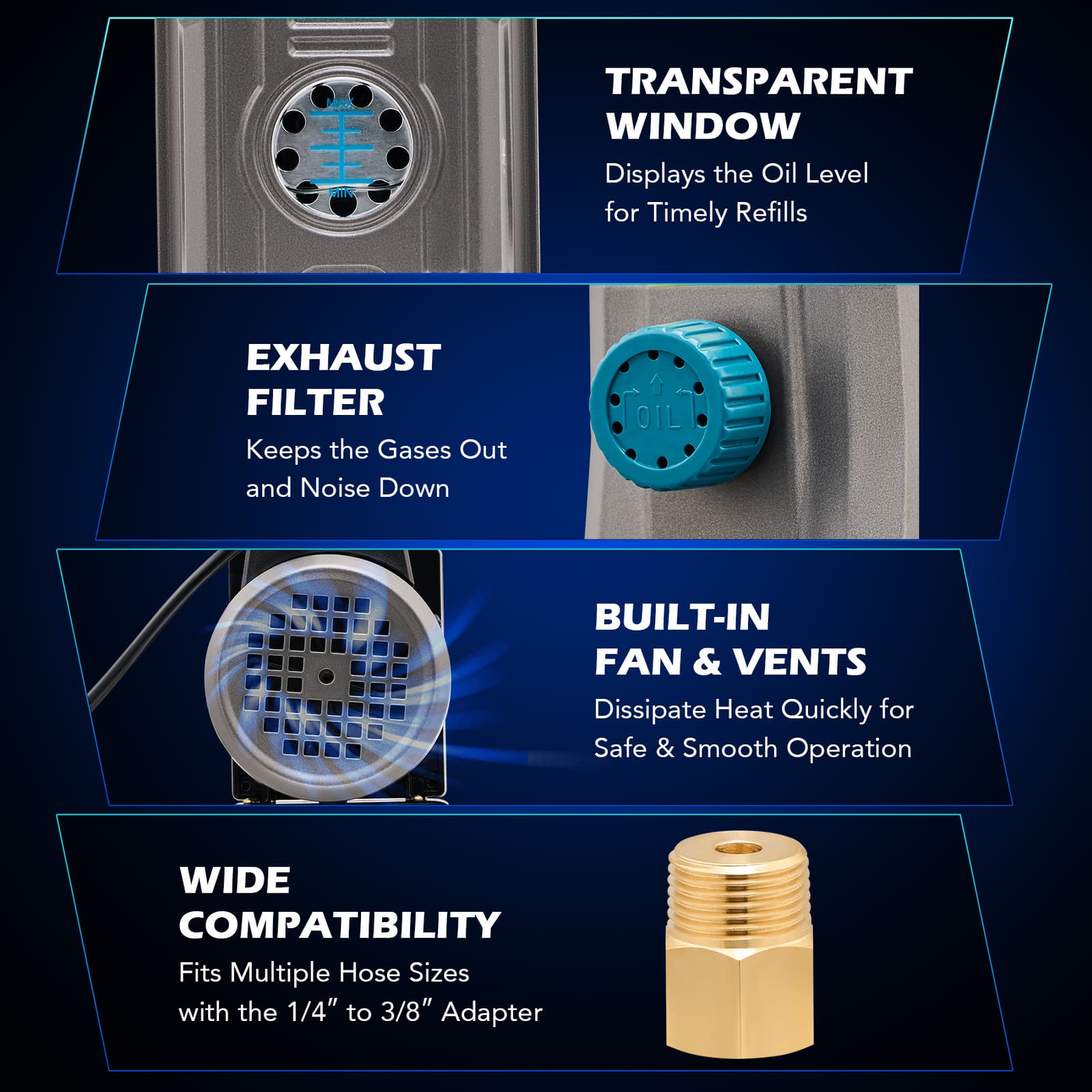 OMT Combo 3.5CFM 1/4 HP Air Vacuum Pump HVAC Refrigeration AC Manifold Gauge Set 6