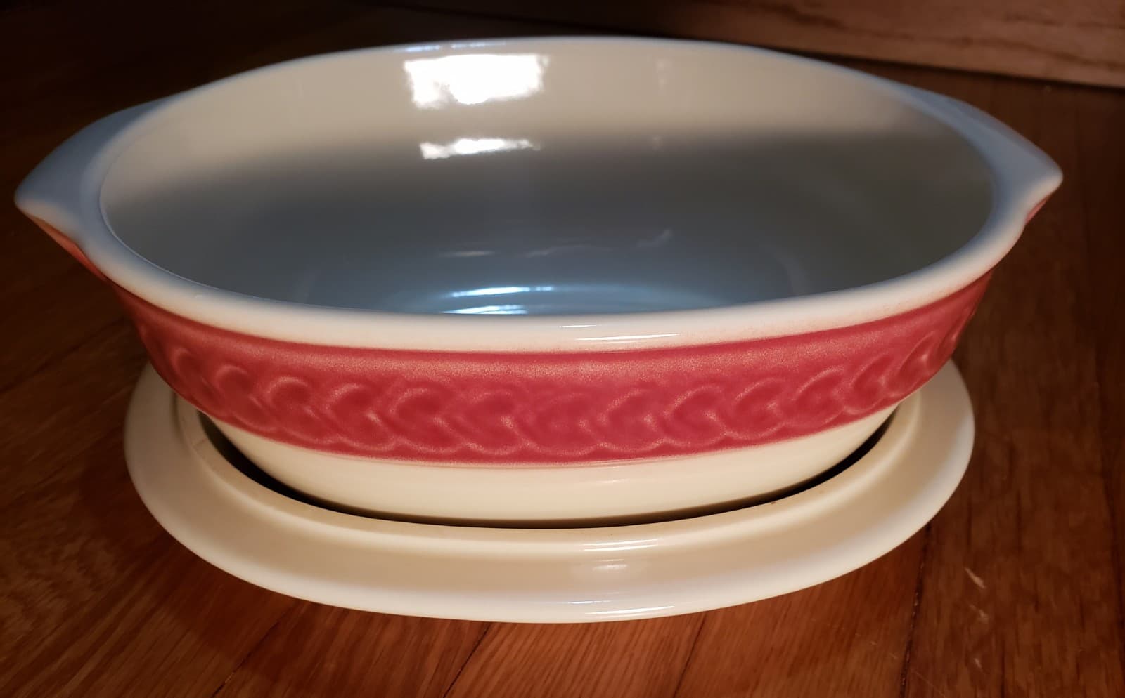 Longaberger Pottery American Craft Paprika 2qt Oval Covered Casserole Dish  3