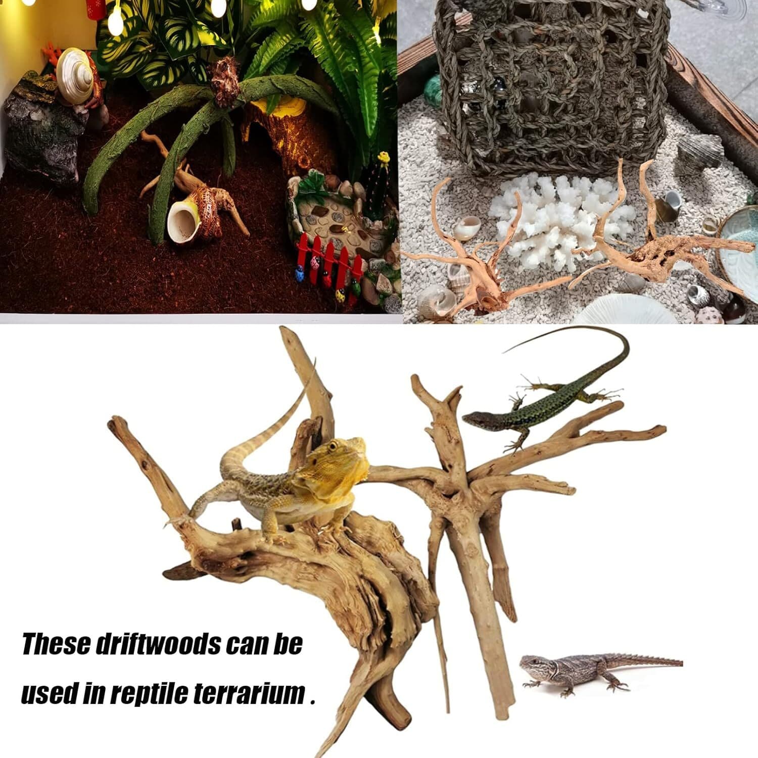 Aquarium Driftwood Natural Wood Reptile Branch Fish Tank Plant Stump Ornament 6