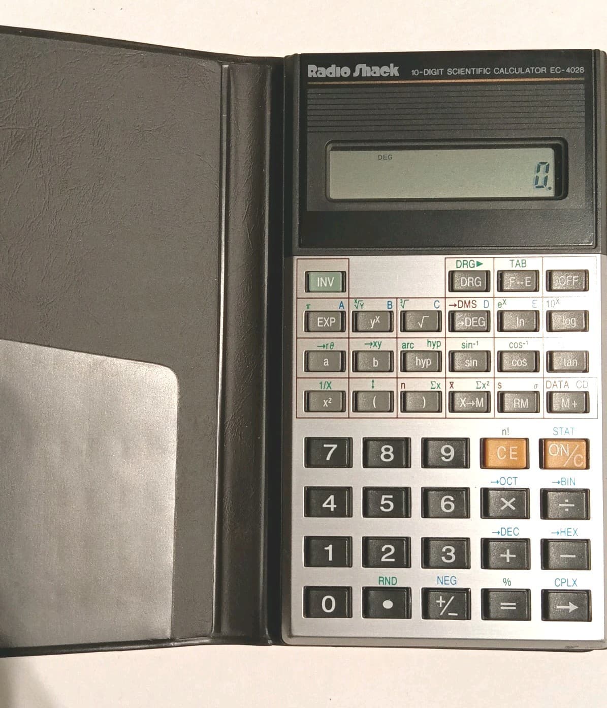 Vintage Radio Shack EC-4028 10 Digit Scientific Pocket Calculator with Case