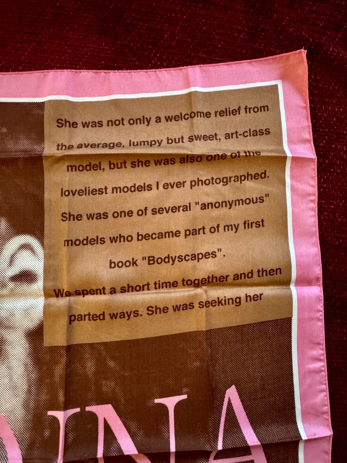 MADONNA SEALED  PINK  NUDES 1979 JAPAN SILK SCARF HOLY CROSS OFFICIAL TAG PROMO 6