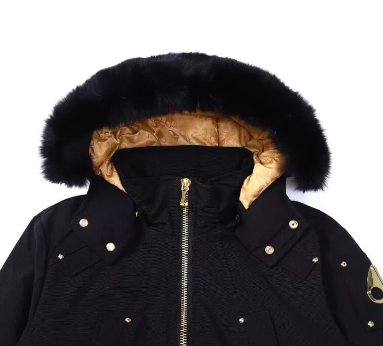 Winter New Moose Knuckles Gold _Scissors Down Cotton Hoodie Jacket Men Women 4