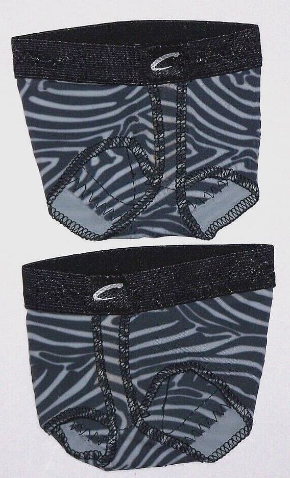 Capezio footUndeez Shoe Foot Underwear H07S Black Zebra New NIB Women Unisex  XL 2