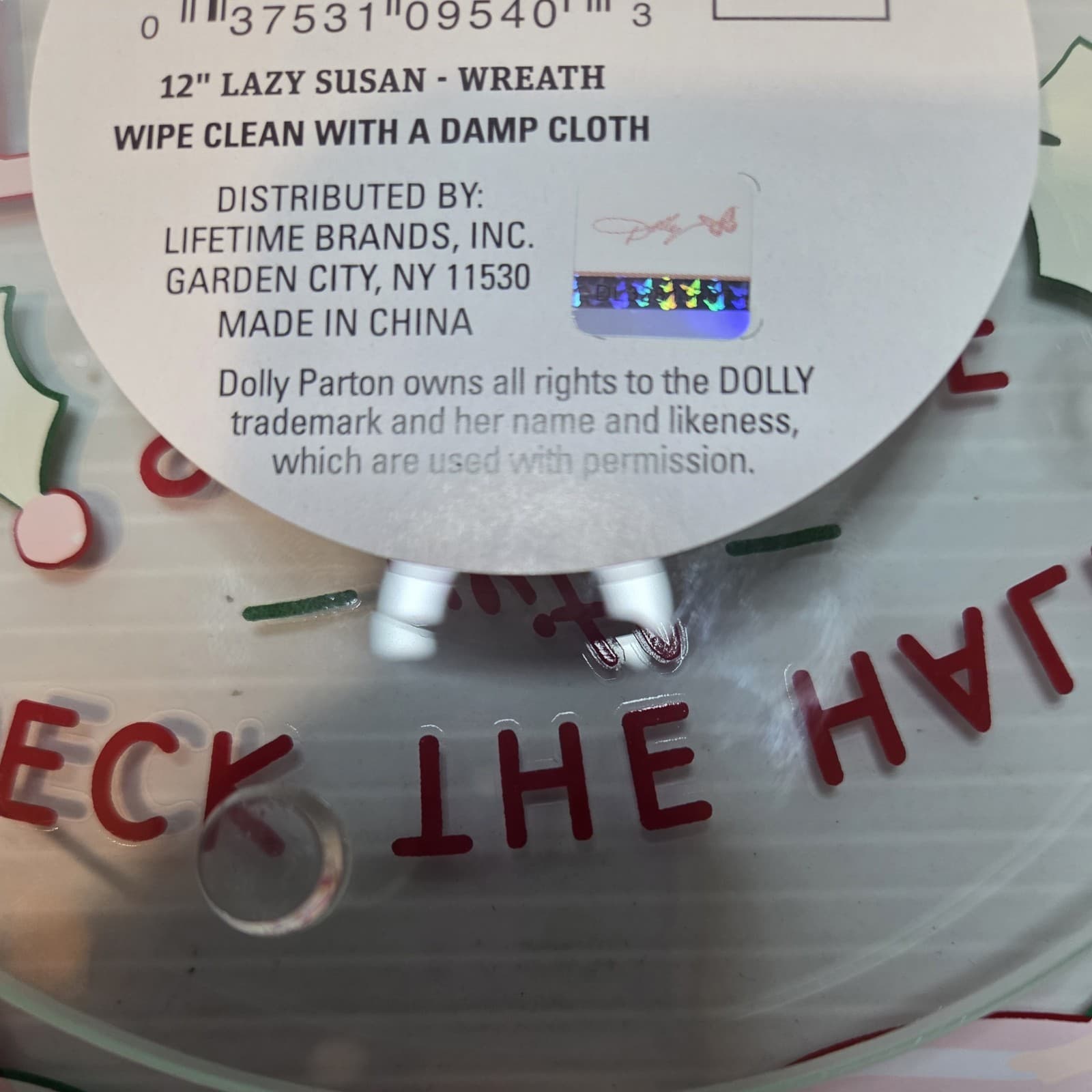 Dolly Parton 12" Glass Lazy Susan, Deck The Halls With Songs of Dolly 2