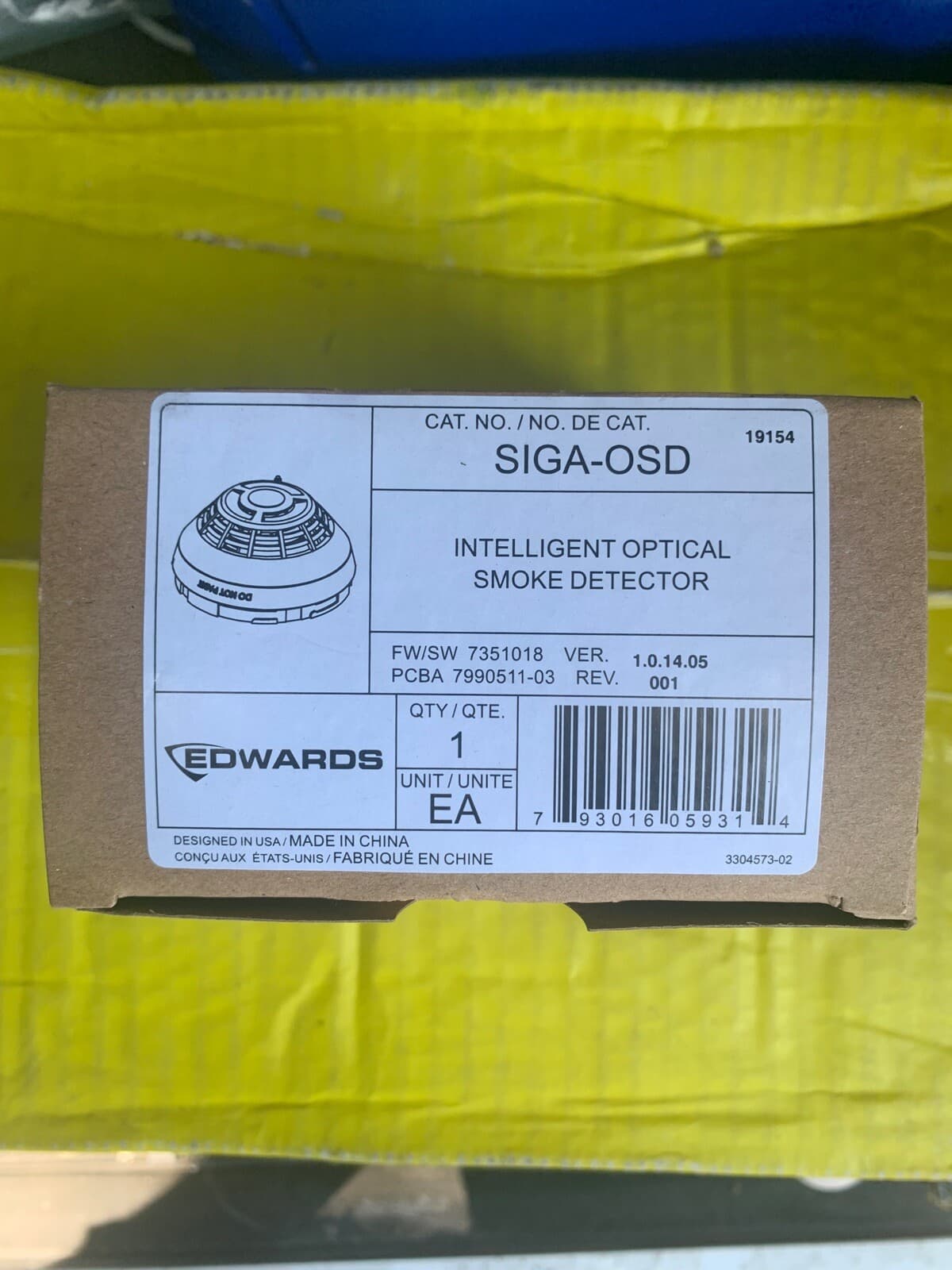 EDWARDS EST SIGA-OSD INTELLIGENT OPTICAL SMOKE DETECTOR NIB!!