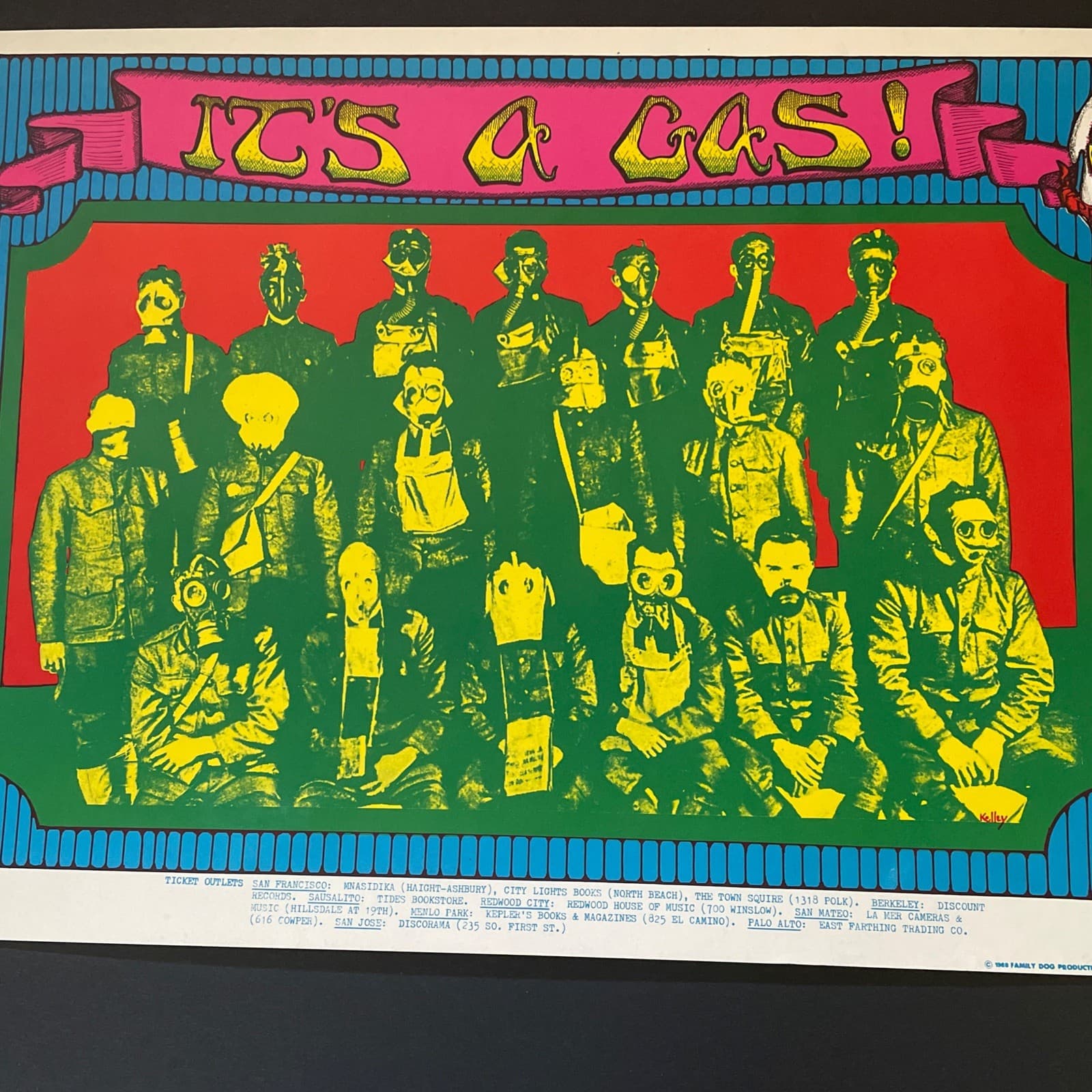 1968 IT’S A GAS Avalon Ballroom Family Dog Poster FD-116-1~Quicksilver Charlatan 2